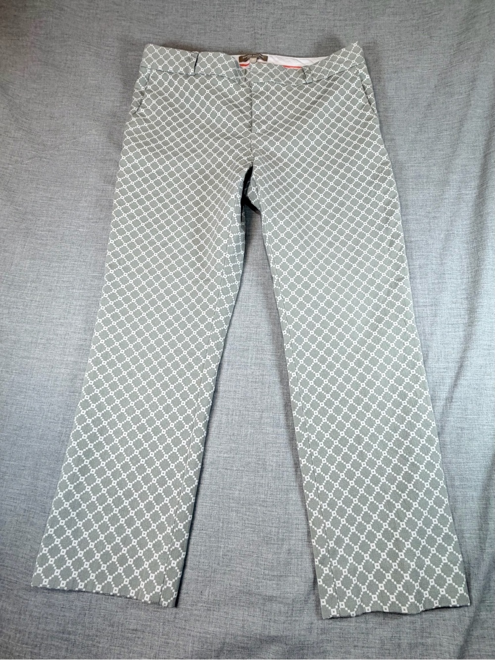 Banana Republic Hampton Pants Gray Geometric Pattern